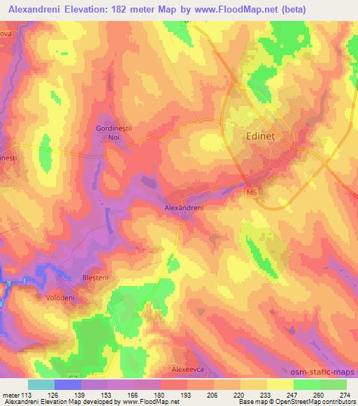 Alexandreni,Moldova Elevation Map