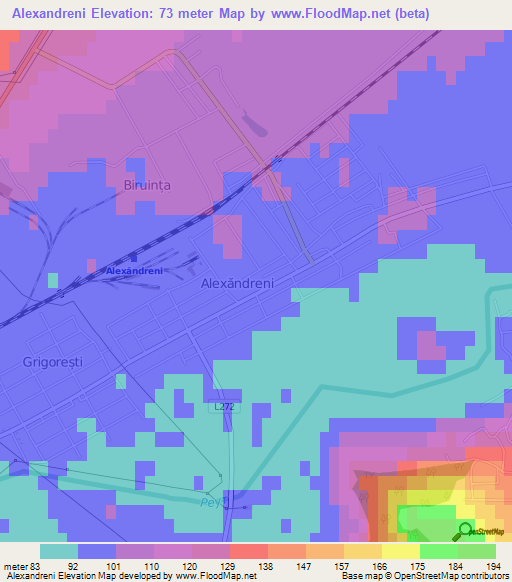 Alexandreni,Moldova Elevation Map