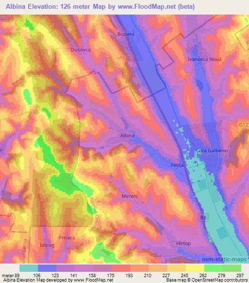 Albina,Moldova Elevation Map