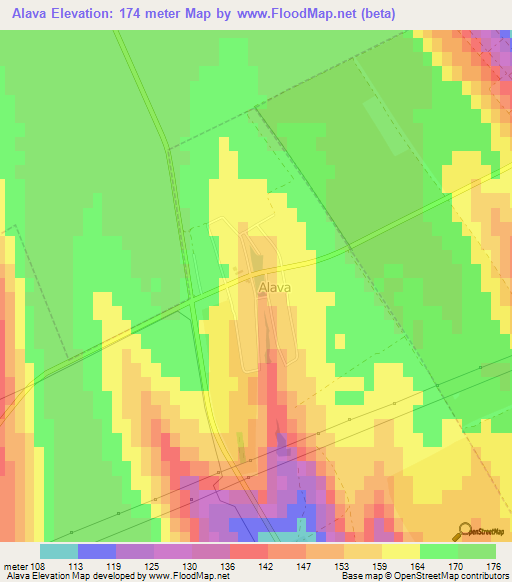 Alava,Moldova Elevation Map