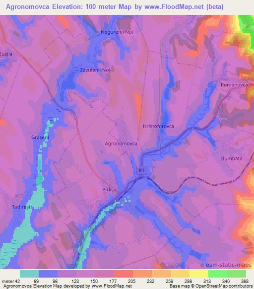 Agronomovca,Moldova Elevation Map