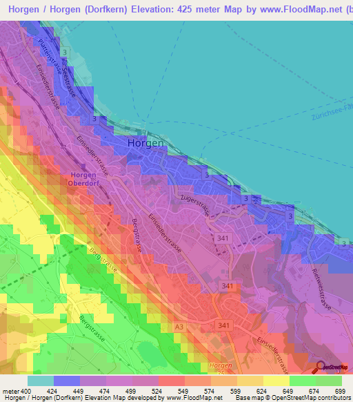 Horgen / Horgen (Dorfkern),Switzerland Elevation Map