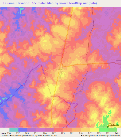 Talisma,Brazil Elevation Map