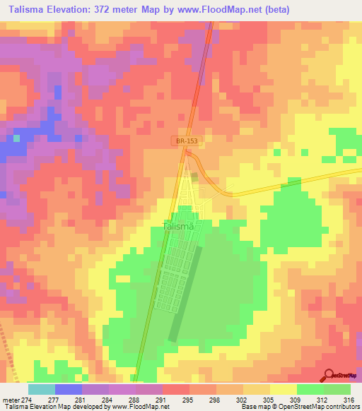 Talisma,Brazil Elevation Map