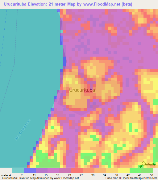 Urucurituba,Brazil Elevation Map