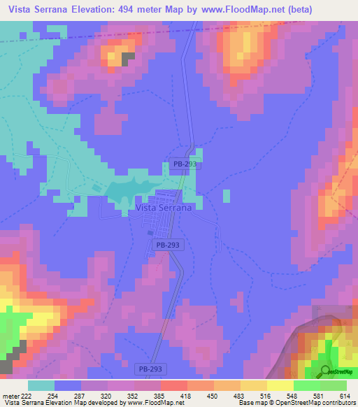 Vista Serrana,Brazil Elevation Map