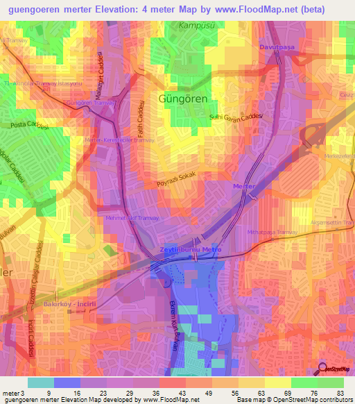 guengoeren merter,Turkey Elevation Map