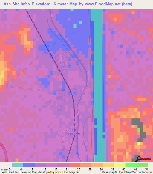 Ash Shallufah,Egypt Elevation Map