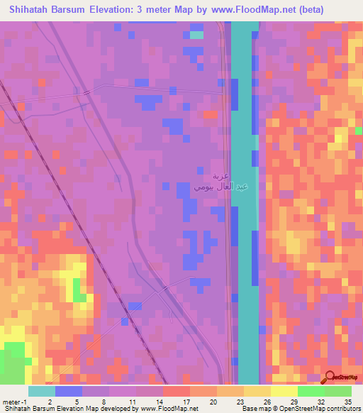 Shihatah Barsum,Egypt Elevation Map