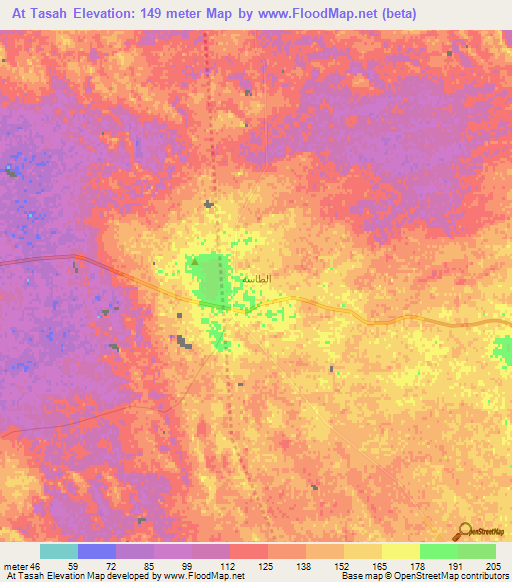 At Tasah,Egypt Elevation Map