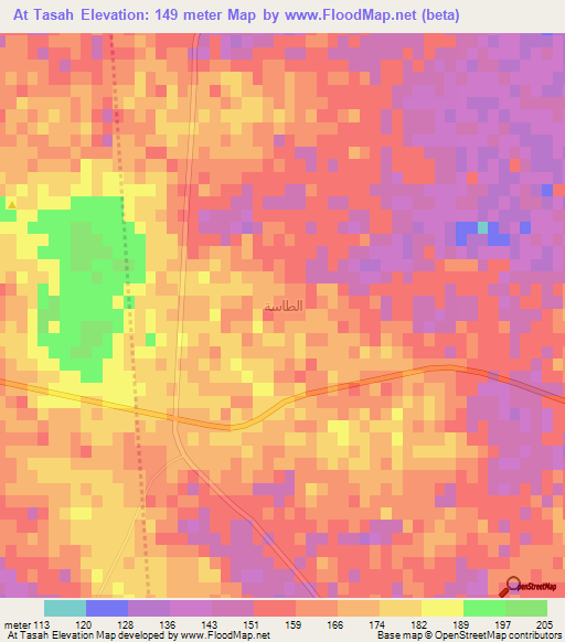 At Tasah,Egypt Elevation Map