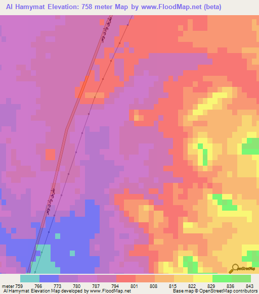 Al Hamymat,Egypt Elevation Map