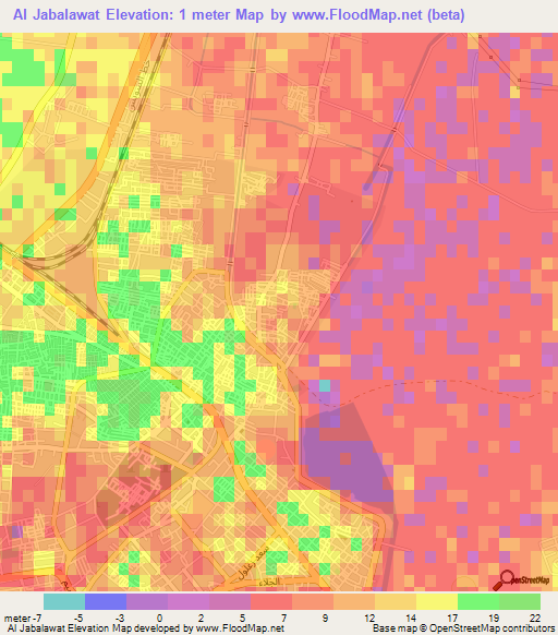 Al Jabalawat,Egypt Elevation Map