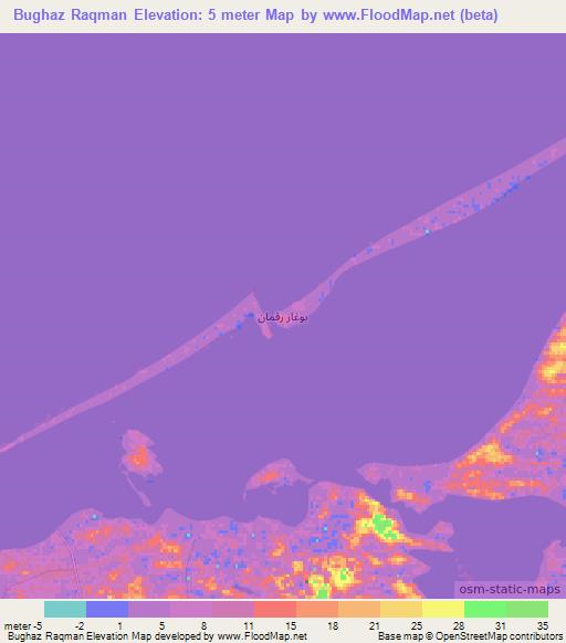 Bughaz Raqman,Egypt Elevation Map