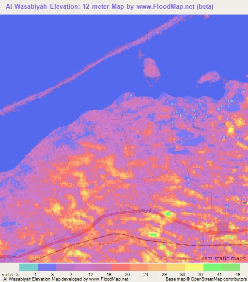 Al Wasabiyah,Egypt Elevation Map