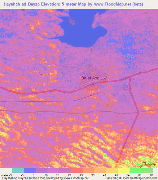 Hayshah ad Dayza,Egypt Elevation Map