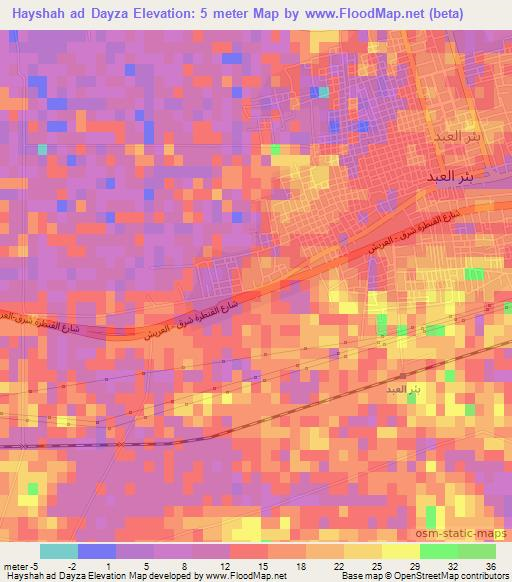 Hayshah ad Dayza,Egypt Elevation Map