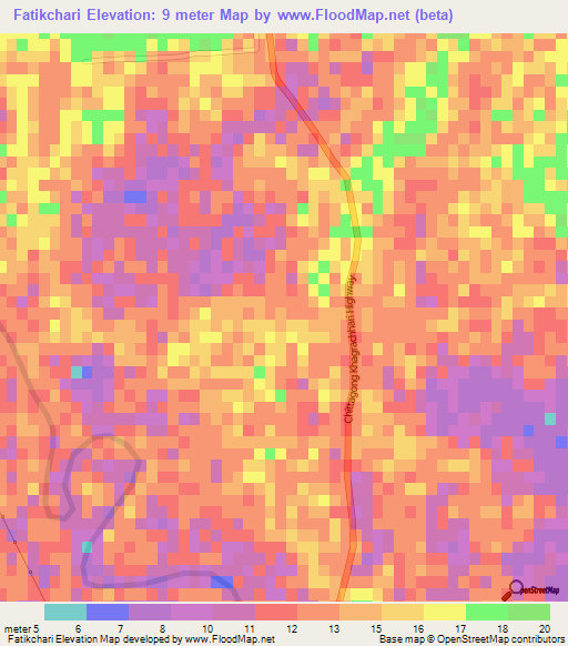 Fatikchari,Bangladesh Elevation Map