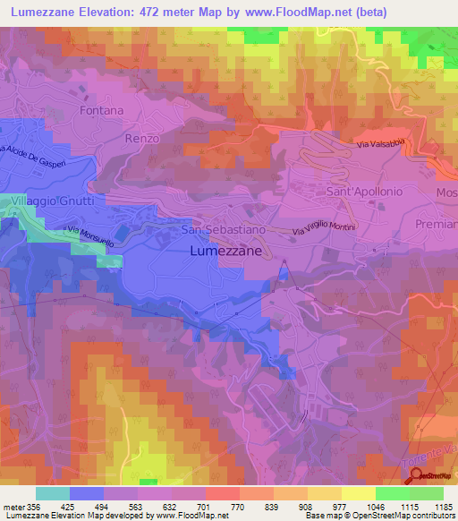 Lumezzane,Italy Elevation Map