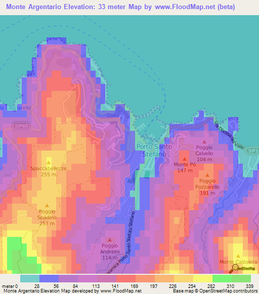 Monte Argentario,Italy Elevation Map