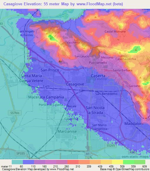 Casagiove,Italy Elevation Map