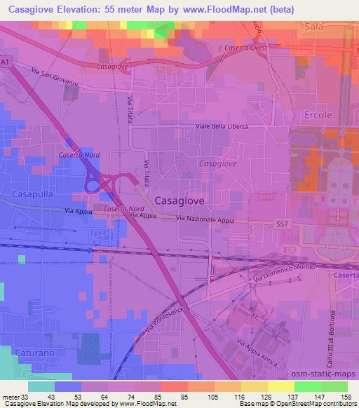 Casagiove,Italy Elevation Map