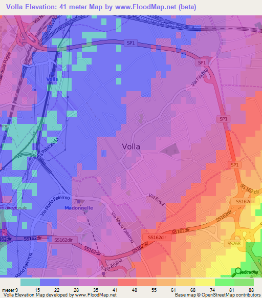 Volla,Italy Elevation Map