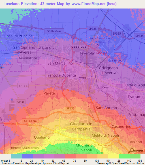 Lusciano,Italy Elevation Map