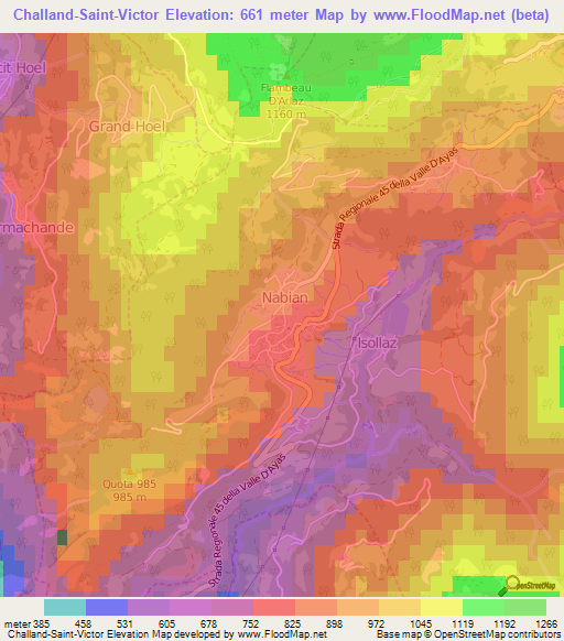 Challand-Saint-Victor,Italy Elevation Map