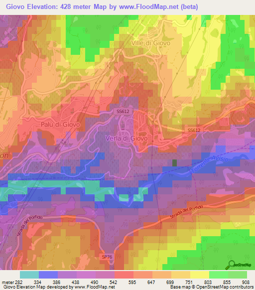 Giovo,Italy Elevation Map