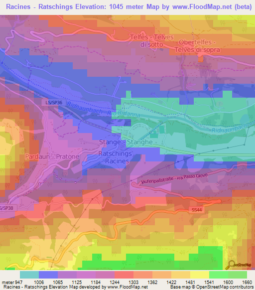 Racines - Ratschings,Italy Elevation Map