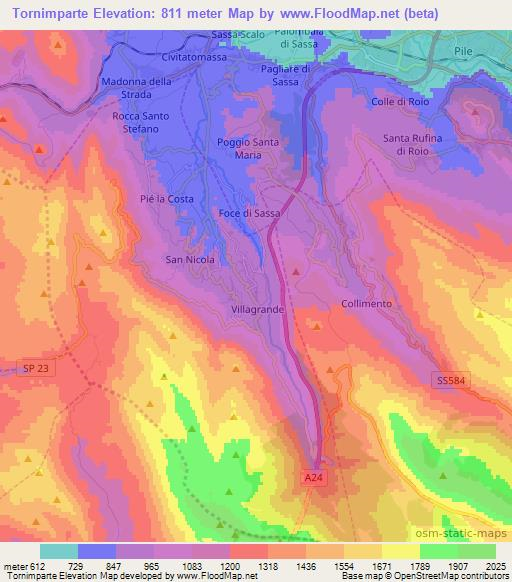 Tornimparte,Italy Elevation Map