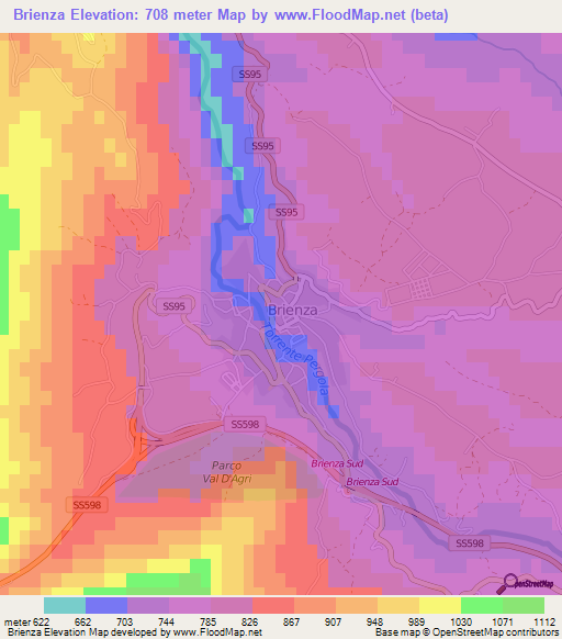 Brienza,Italy Elevation Map