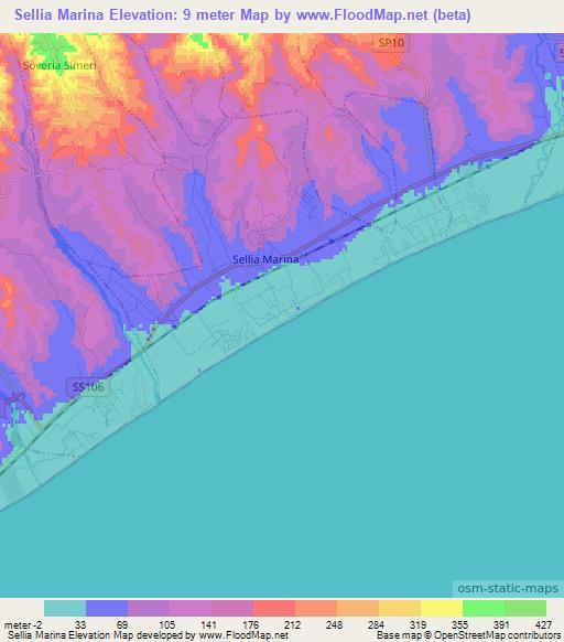 Sellia Marina,Italy Elevation Map