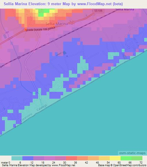 Sellia Marina,Italy Elevation Map