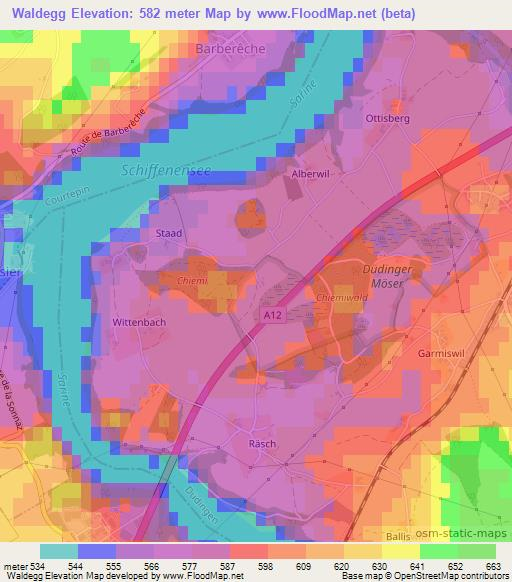 Waldegg,Switzerland Elevation Map