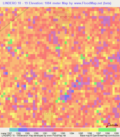 LINDERO 18 - 19,Mexico Elevation Map