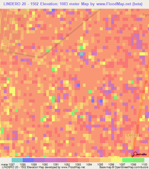 LINDERO 20 - 1502,Mexico Elevation Map