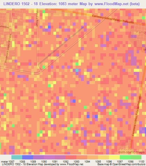 LINDERO 1502 - 18,Mexico Elevation Map