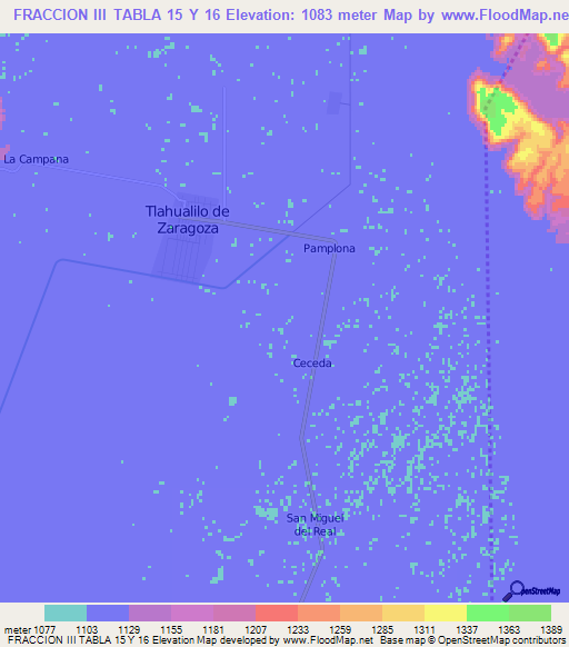 FRACCION III TABLA 15 Y 16,Mexico Elevation Map