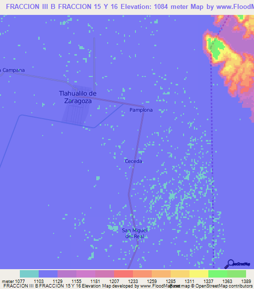 FRACCION III B FRACCION 15 Y 16,Mexico Elevation Map