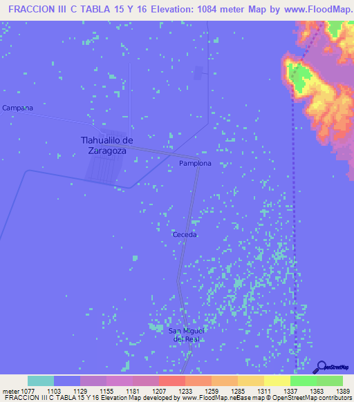 FRACCION III C TABLA 15 Y 16,Mexico Elevation Map