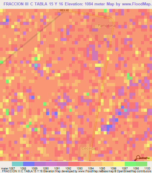 FRACCION III C TABLA 15 Y 16,Mexico Elevation Map