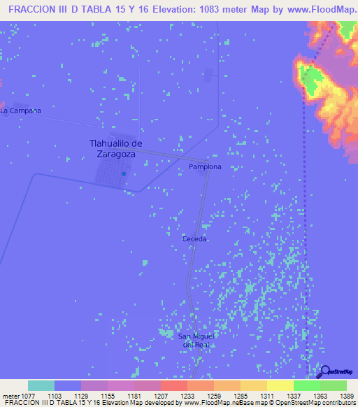 FRACCION III D TABLA 15 Y 16,Mexico Elevation Map