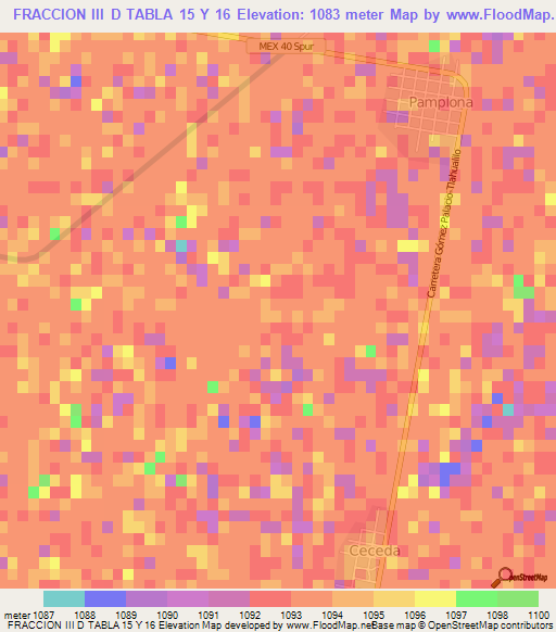 FRACCION III D TABLA 15 Y 16,Mexico Elevation Map