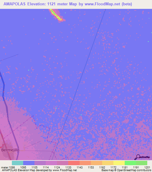 AMAPOLAS,Mexico Elevation Map