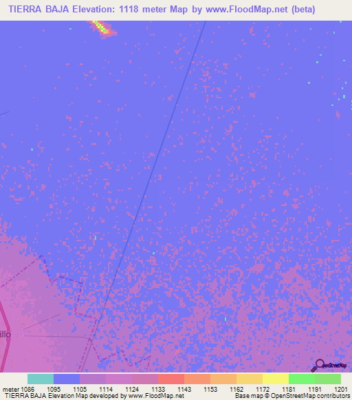 TIERRA BAJA,Mexico Elevation Map