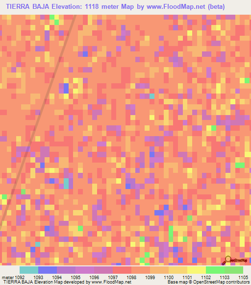 TIERRA BAJA,Mexico Elevation Map