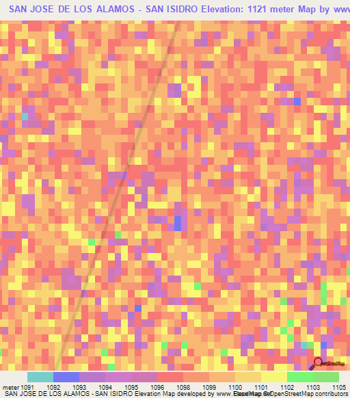 SAN JOSE DE LOS ALAMOS - SAN ISIDRO,Mexico Elevation Map