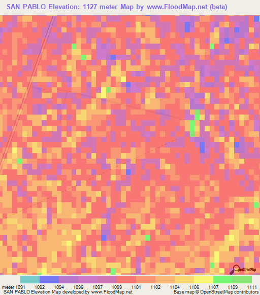 SAN PABLO,Mexico Elevation Map